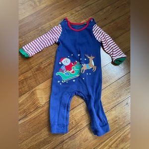 Mini Boden 3-6 month holiday jumper with Santa appliqué
